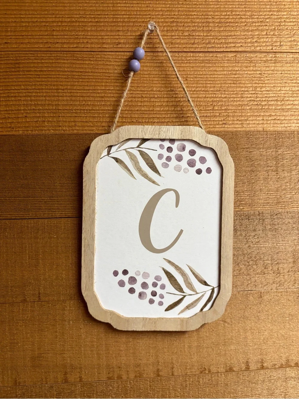 Wooden Letter C Wall Hanging Monogram Sign Rustic Floral Home Decor